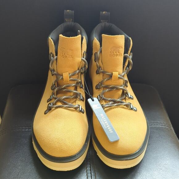 Sorel Hi-Line Hiker Lightweight Waterproof Geo Yellow Outdoor Hiking Boots NWT - Picture 2 of 8